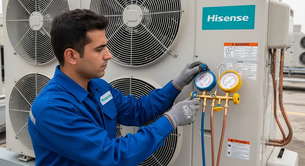 مراحل عیب‌یابی تخصصی VRF هایسنس توسط تکنسین وی ار اف هایسنس